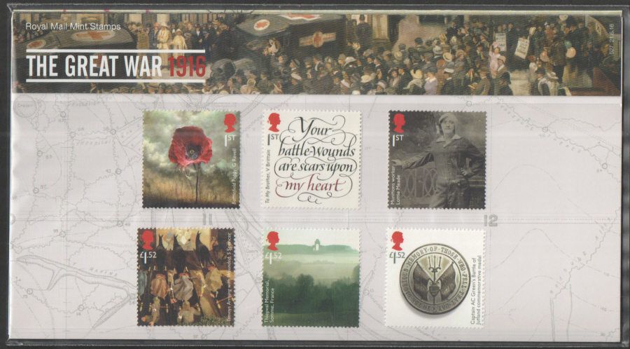 (image for) 2016 Corrected (Alfred Knight) The Great War 1916 Royal Mail Presentation Pack 527